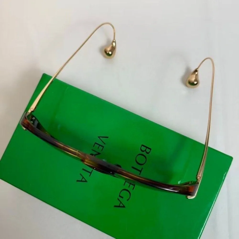 Bottega Veneta Brown Sunglasses with Green Lenses